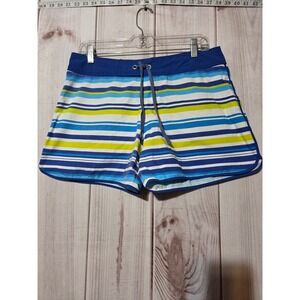 Tommy Bahama Women's Board Shorts Size S P Blue Stripe‎ Embroidered Logo